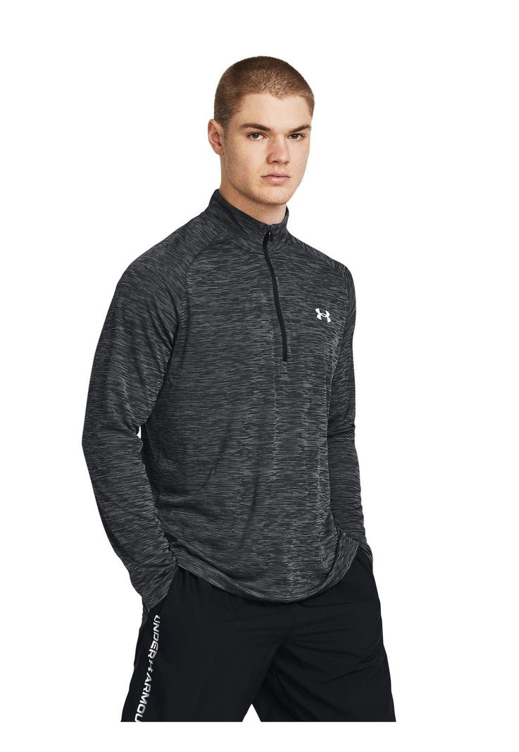 Polerón Tech half zip para hombre Negro-3