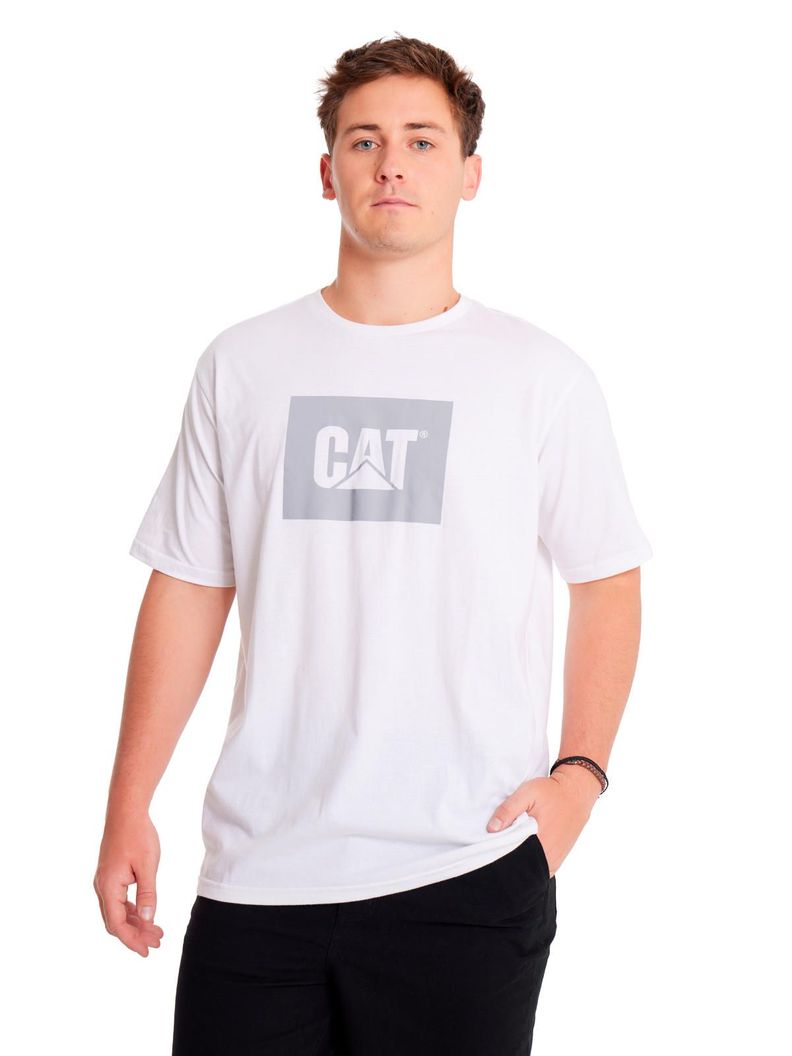 Polera Manga Corta Hombre Reflective Cat Logoblanco... a $15.990
