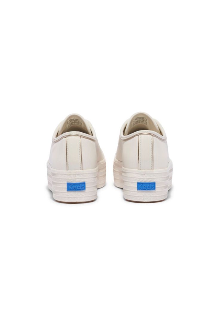 Zapatilla Cuero Blanca Mujer Triple Up Piping -4