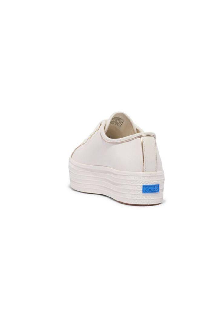 Zapatilla Cuero Blanca Mujer Triple Up Piping -5