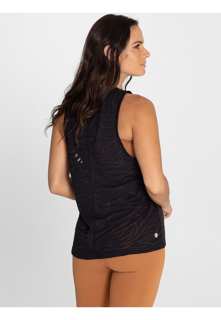Polera deportiva Mujer Zebra Tank II Negro-3