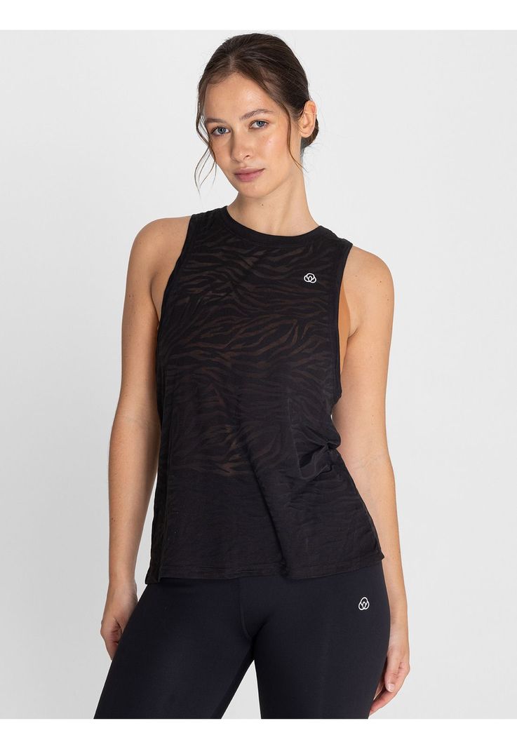 Polera deportiva Mujer Zebra Tank II Negro-5
