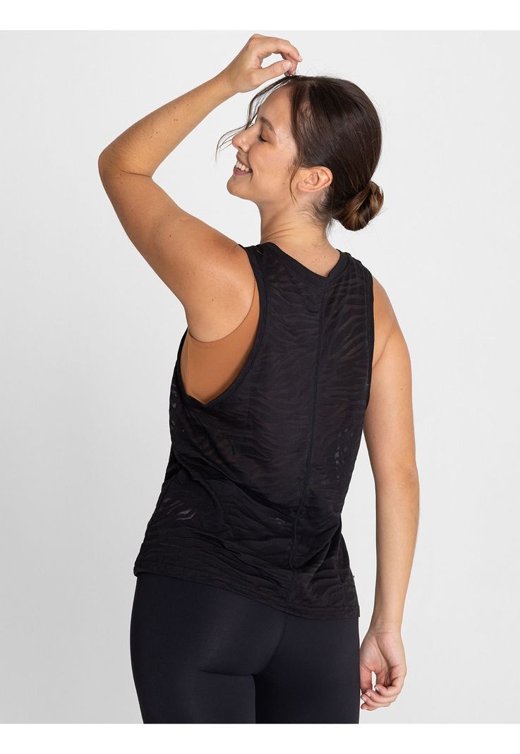 Polera deportiva Mujer Zebra Tank II Negro-7