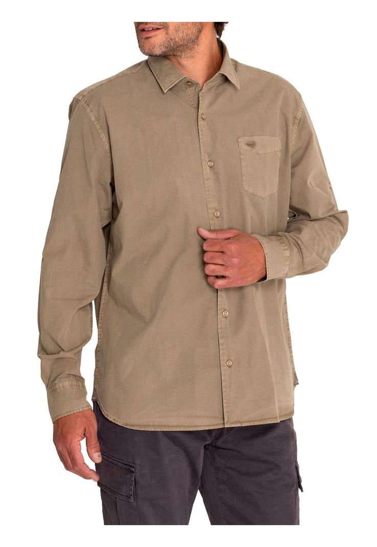 Camisa Algodón Orgánico Hombre Leeds Verde-4
