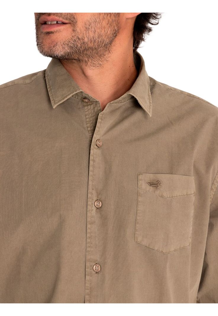 Camisa Algodón Orgánico Hombre Leeds Verde-7