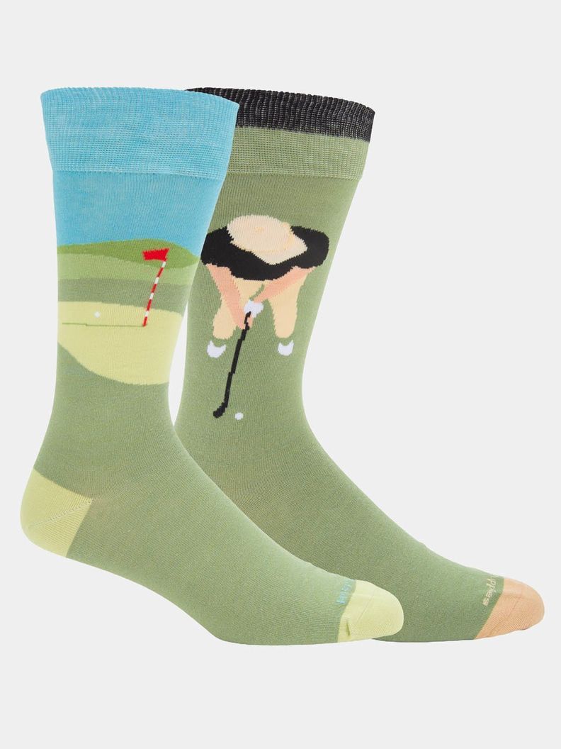 Calcetin Algodón Hombre Diff Golf Verde