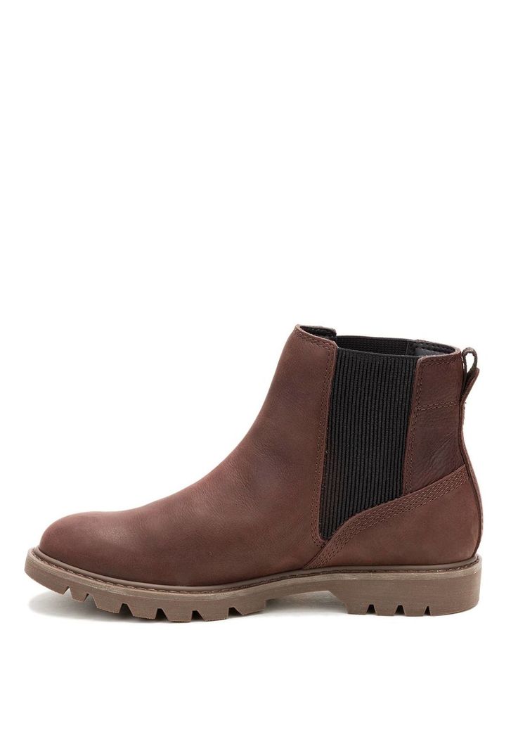 Botin Cuero Mujer Colorado Chelsea Marron Oscuro-3