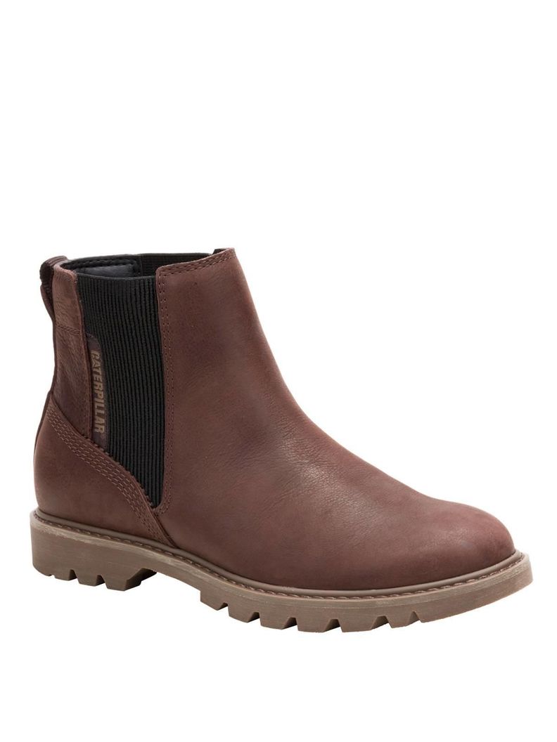 Botin Cuero Mujer Colorado Chelsea Marron Oscuro
