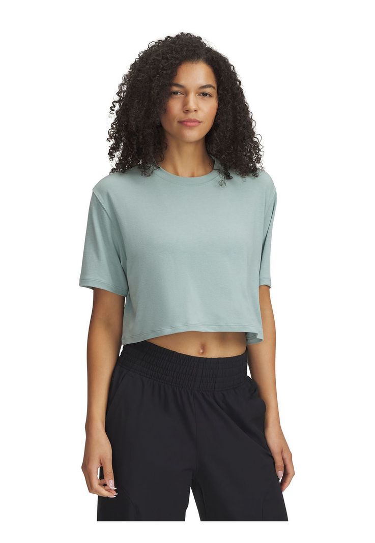 Polera Manga Corta Ua Meridian Boxy Verde Para Mujer-0