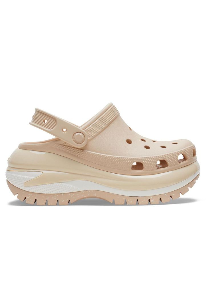 Zueco Crocs Mujer Mega Crush Clog Beige Pastel-0