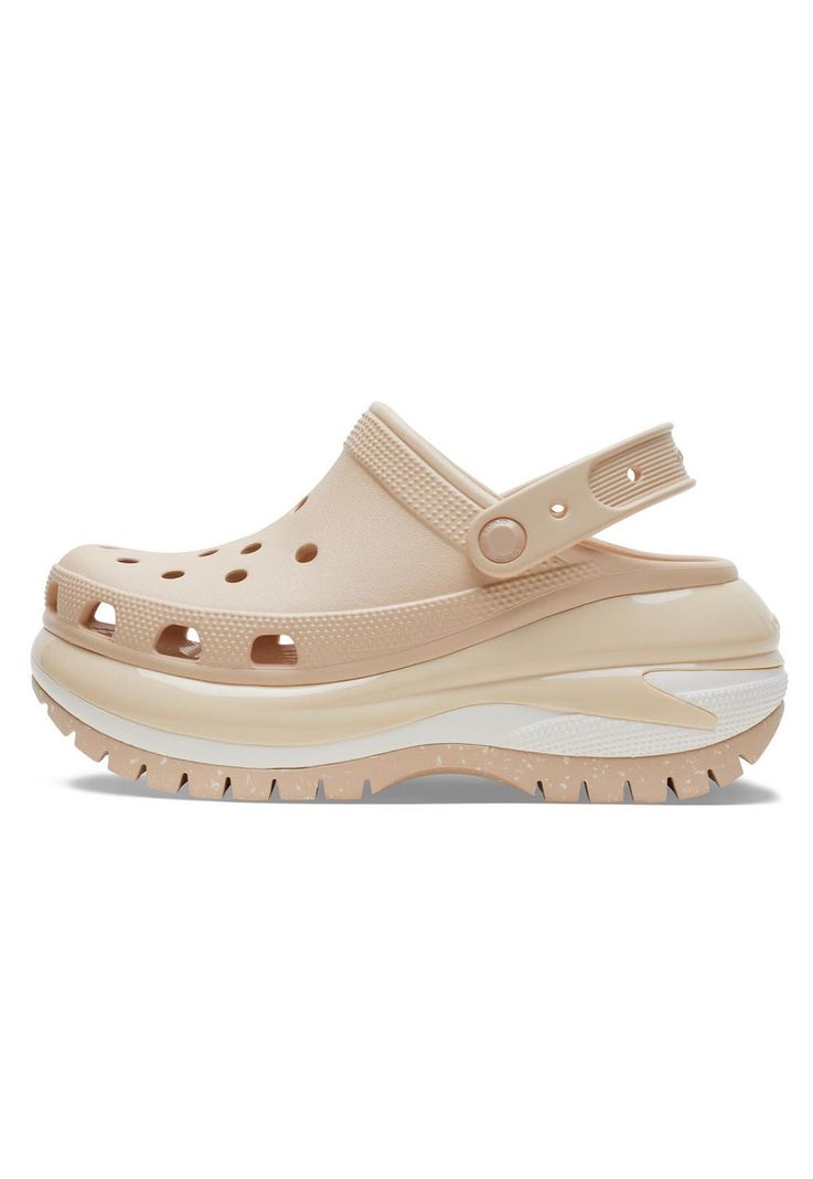 Zueco Crocs Mujer Mega Crush Clog Beige Pastel-1