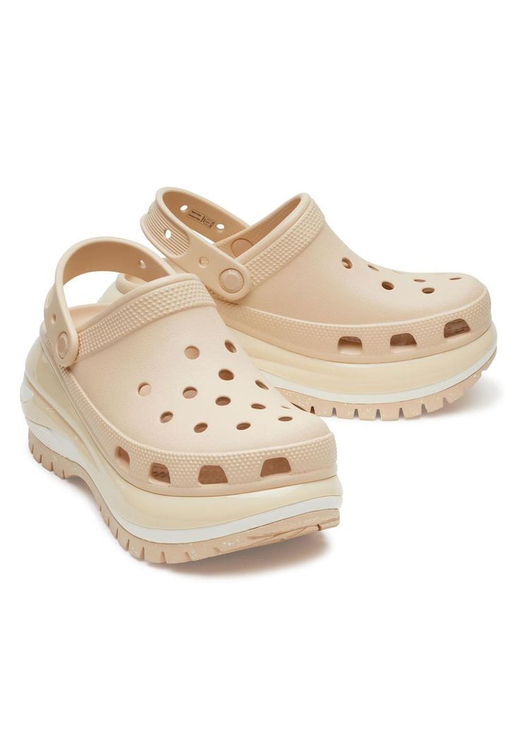 Zueco Crocs Mujer Mega Crush Clog Beige Pastel-3