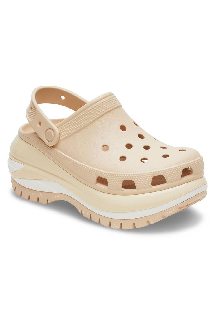Zueco Crocs Mujer Mega Crush Clog Beige Pastel-6