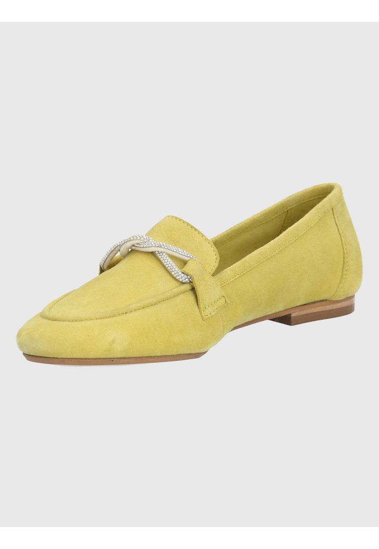 Mocasín Cuero Verde Limón  Mujer Dinnat -3
