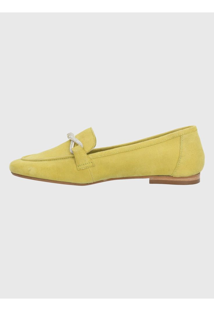 Mocasín Cuero Verde Limón  Mujer Dinnat -4