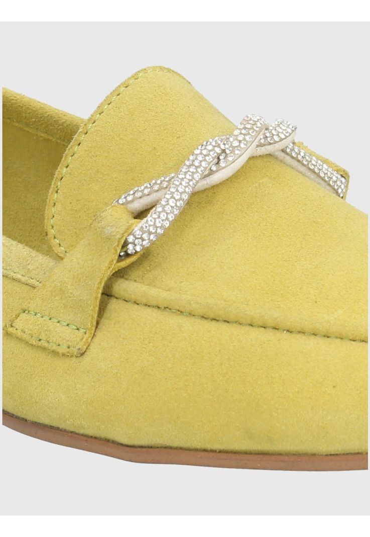 Mocasín Cuero Verde Limón  Mujer Dinnat -6