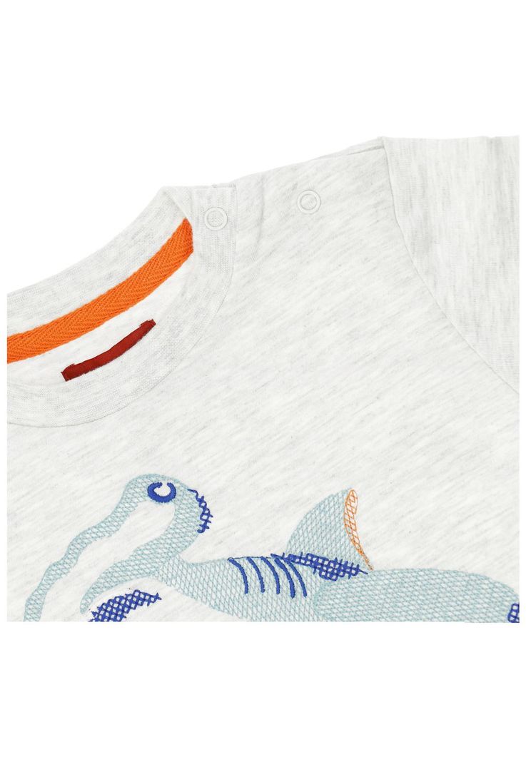 Polera M/C Niño Shark Gris Claro-2