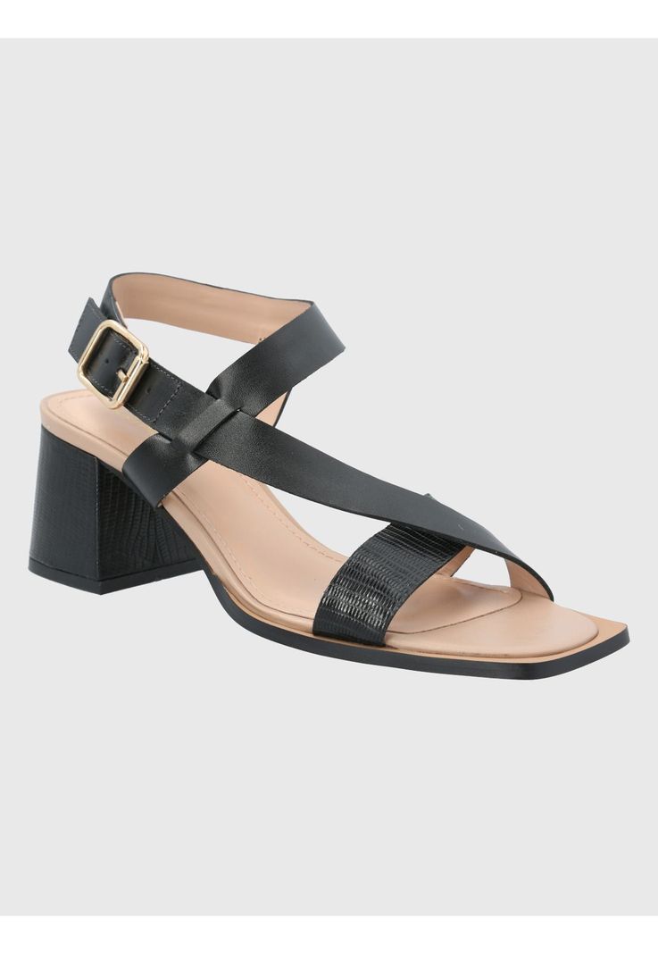 Sandalia Cuero Negro Mujer Caterina -0