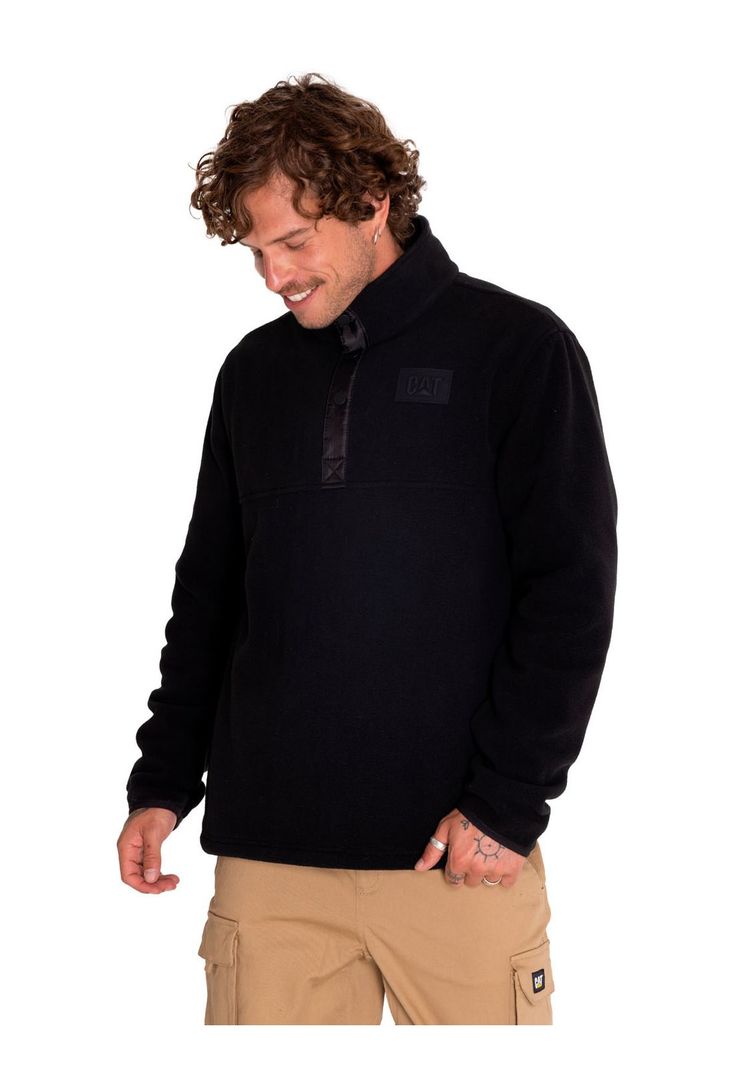 Polar Hombre Polar Fleece Half Snap Negro-1
