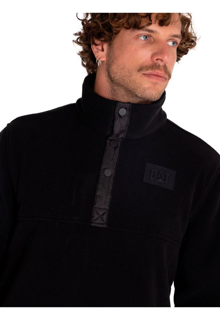 Polar Hombre Polar Fleece Half Snap Negro-4