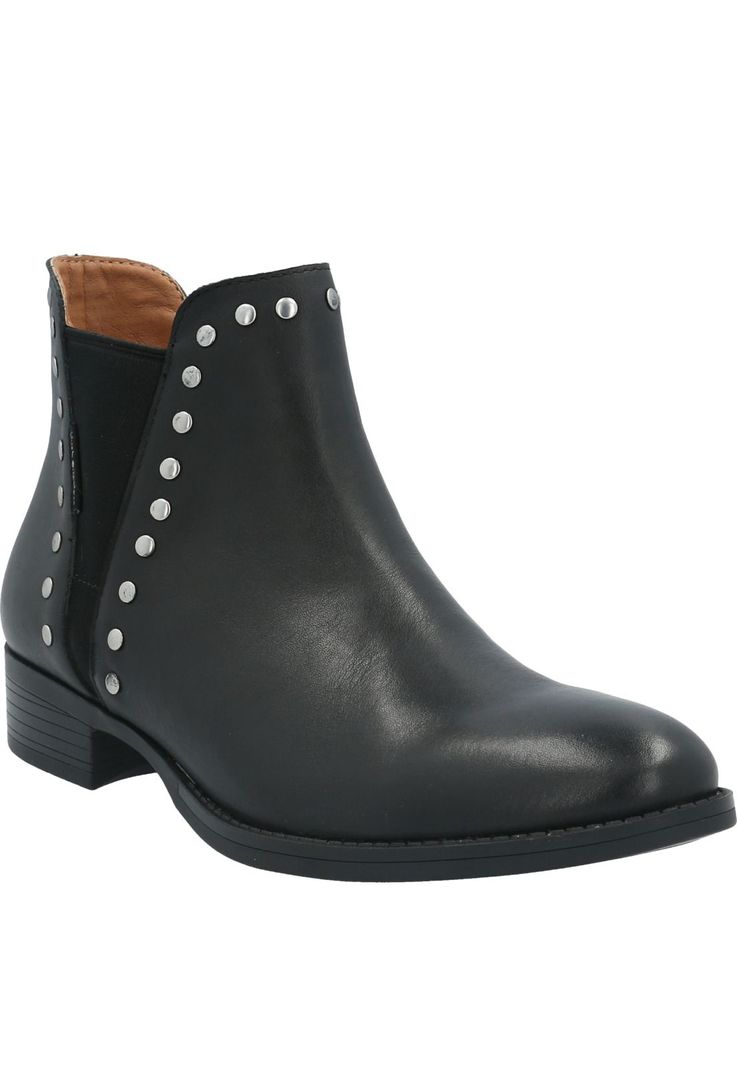 Botin Cuero Mujer Alva Negro-0