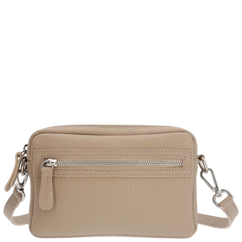 Cartera Cuero Mujer Genova Cross Beige