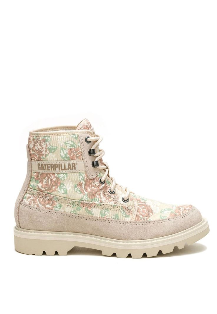 Botin Mujer Colorado Canvas Crema-1