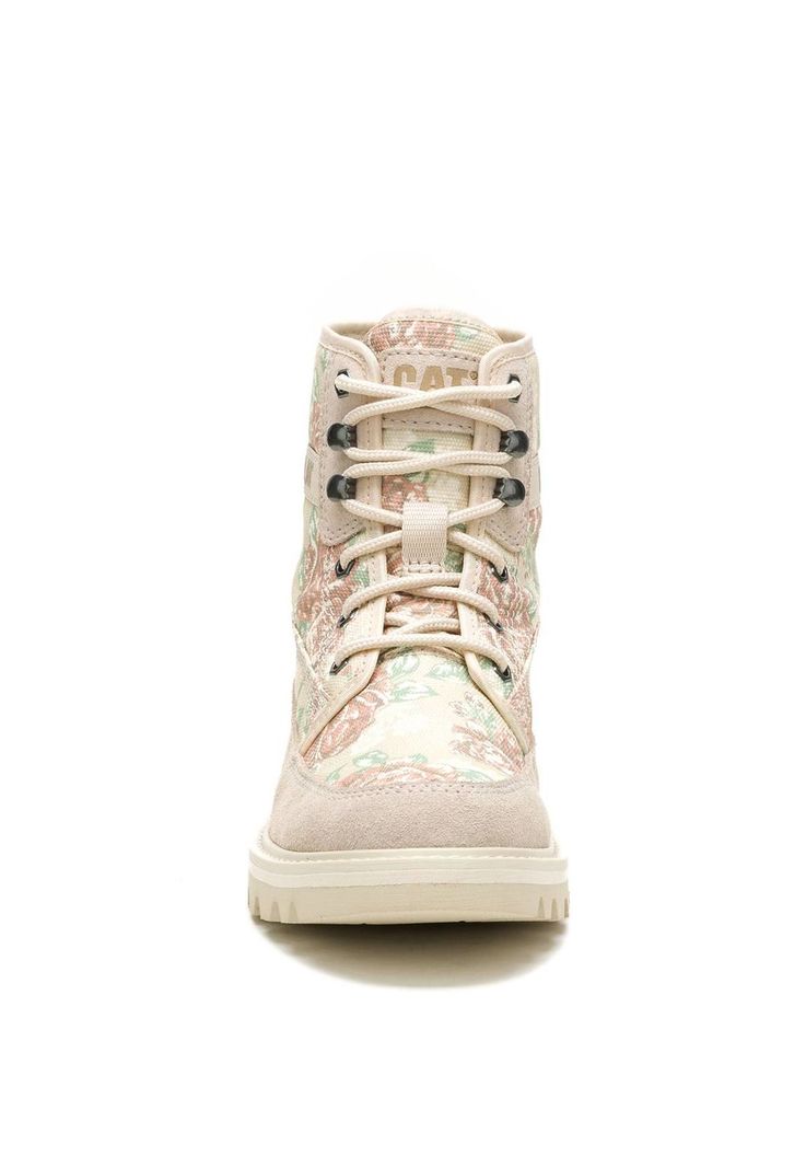 Botin Mujer Colorado Canvas Crema-4