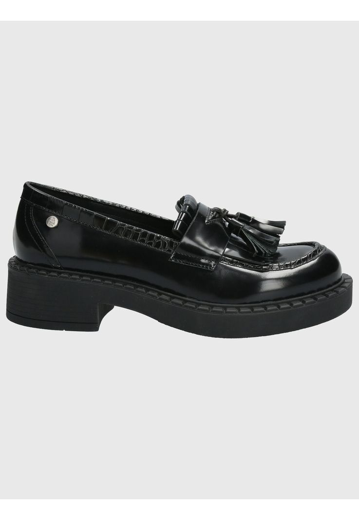Mocasín Cuero Mujer Dania Negro-1