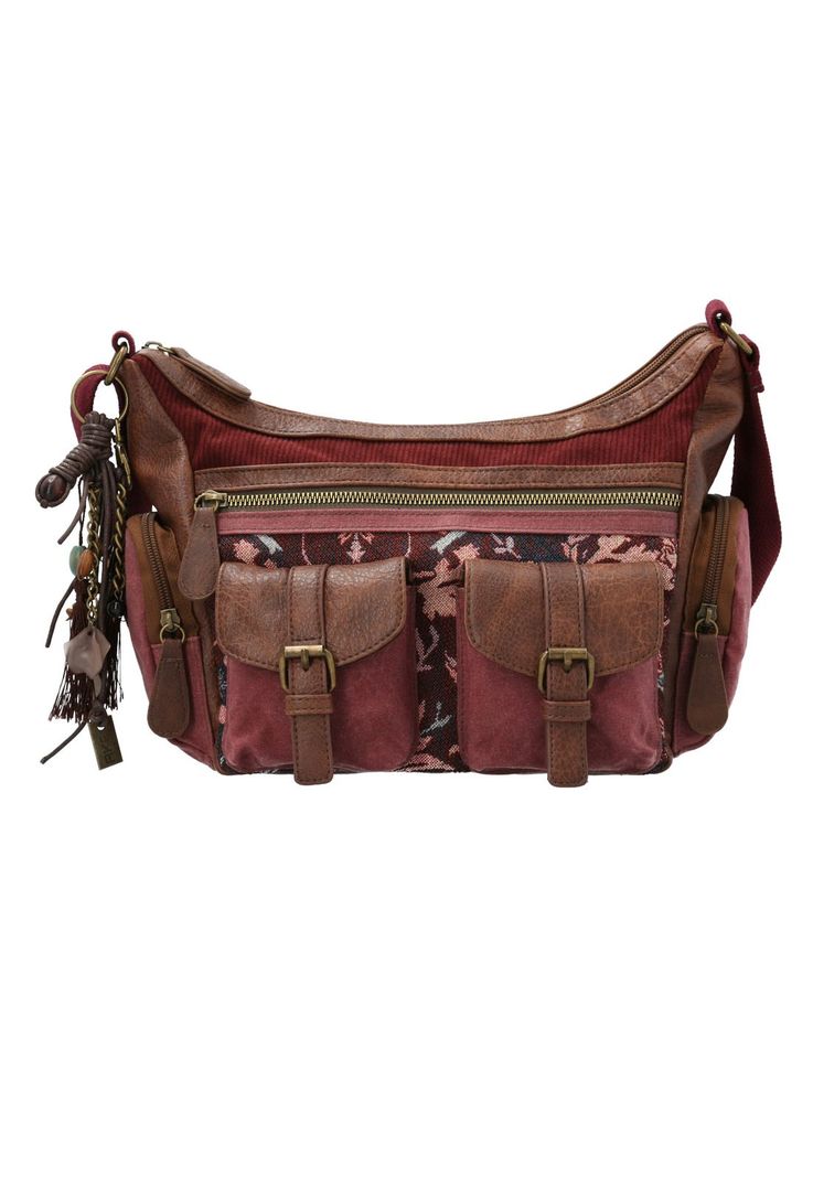 Cartera Textil Mujer Eloni Cross Burdeo-0