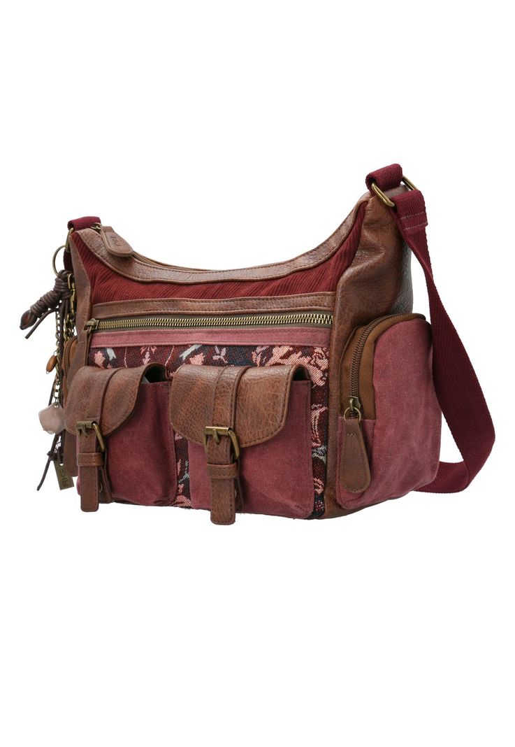 Cartera Textil Mujer Eloni Cross Burdeo-1