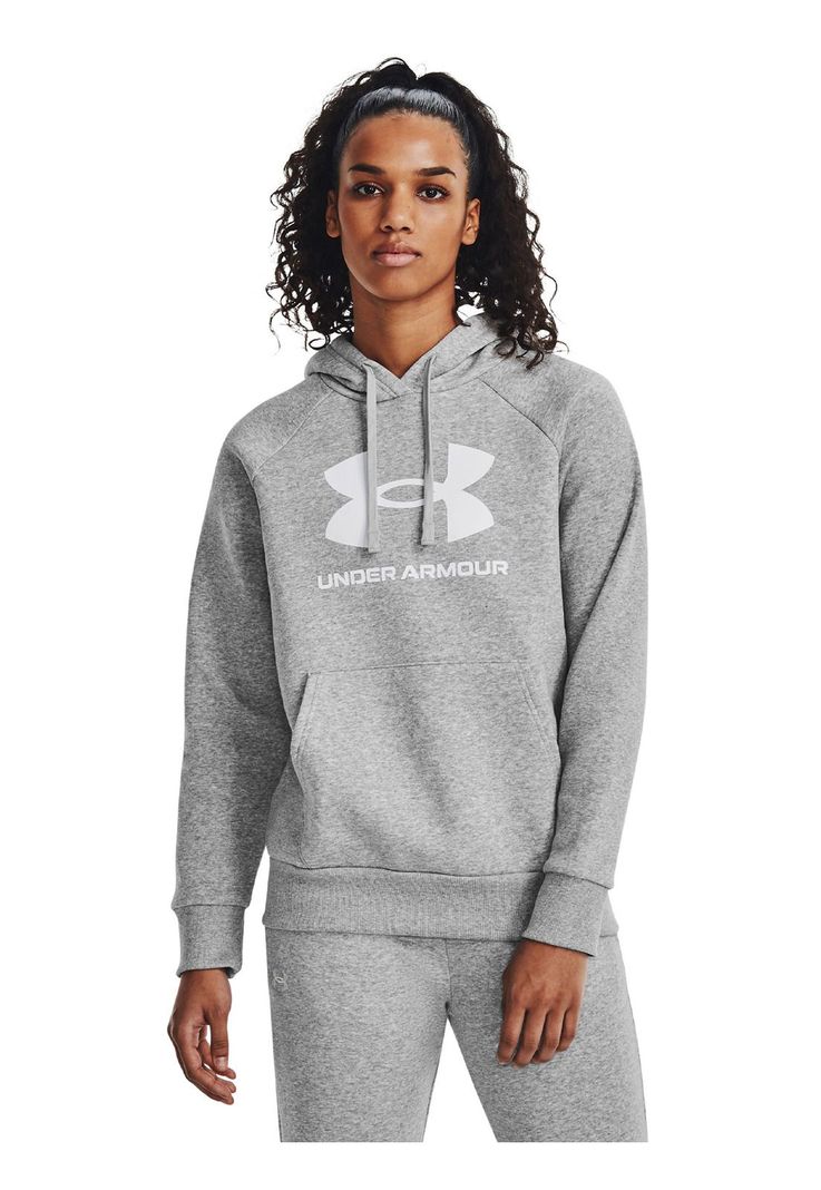 Polerón Big Logo UA Rival Gris para mujer-3