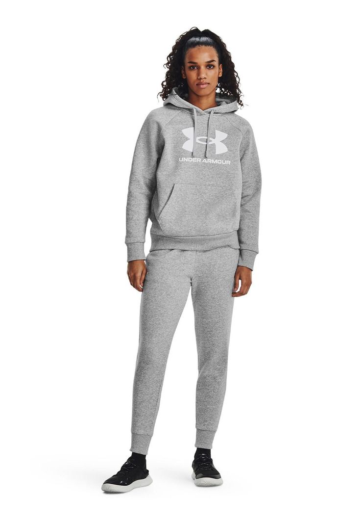 Polerón Big Logo UA Rival Gris para mujer-5