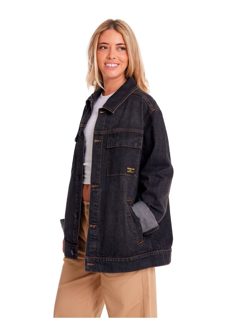 Chaqueta Unisex Denim Work Jacket Gris-5