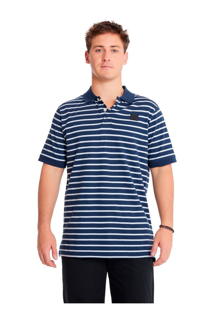 Polera Polo Hombre Cat Logo Jersey Polo Azul-3