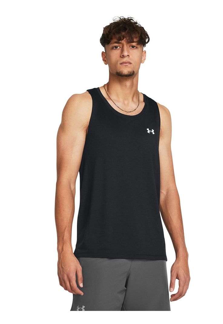 Polera sin mangas Launch para hombre Negro-3