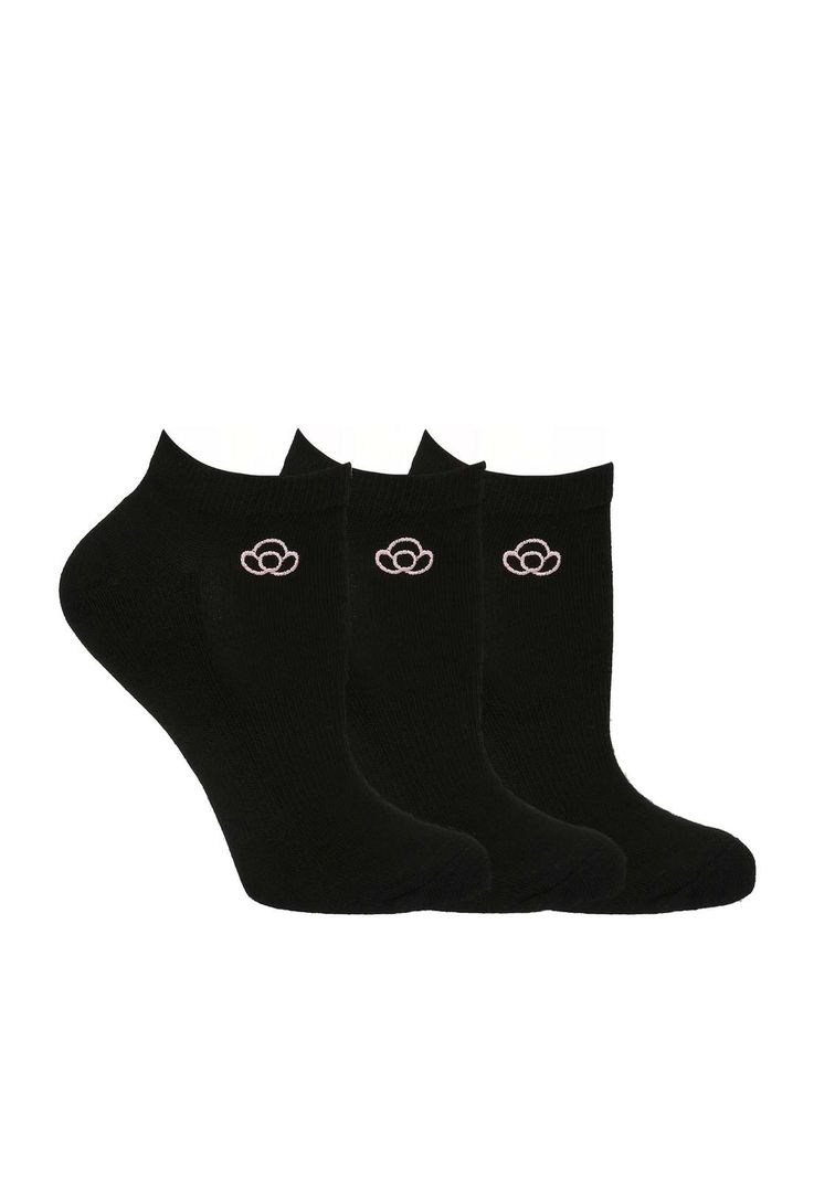 Pack 3 Calcetines Mujer Low Cut Maca Negro-0