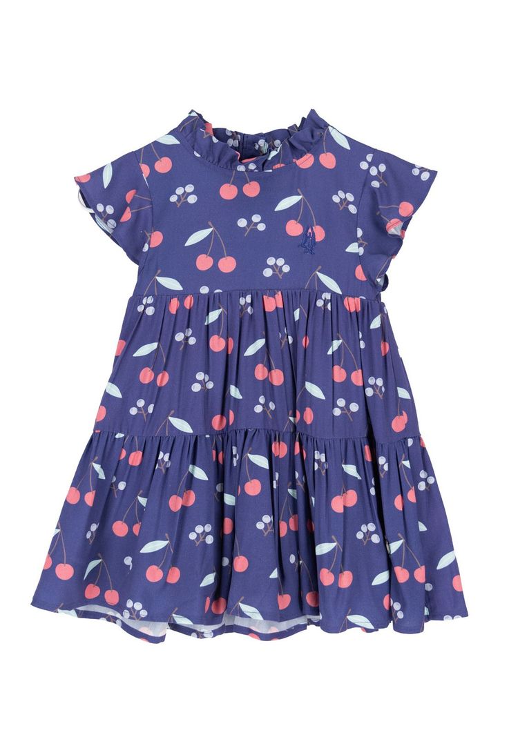 Vestido Niña Cereza Azul-0