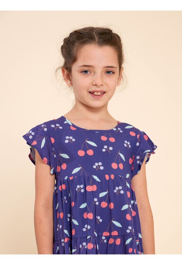 Vestido Niña Cereza Azul-3
