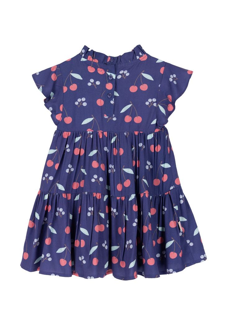 Vestido Niña Cereza Azul-5