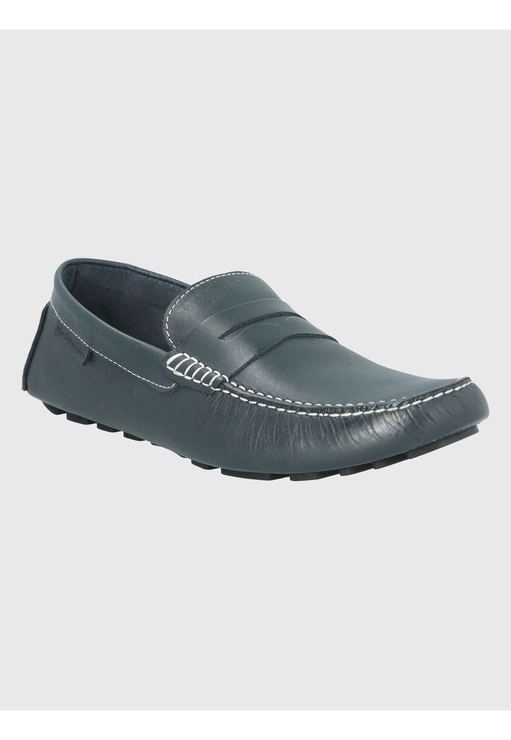 Mocasín Cuero Azul Oscuro Hombre Lotus -0