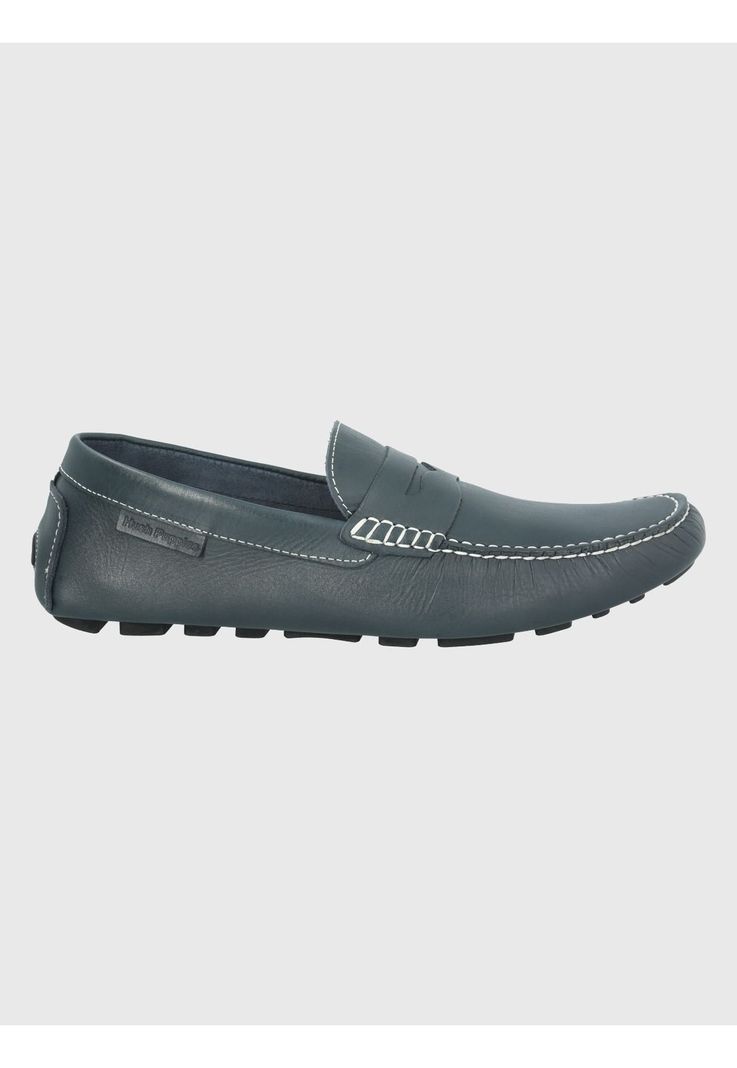 Mocasín Cuero Azul Oscuro Hombre Lotus -1