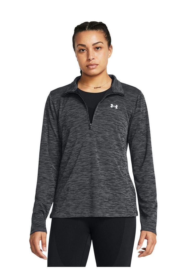 Polerón half zip UA Tech para mujer Negro-3