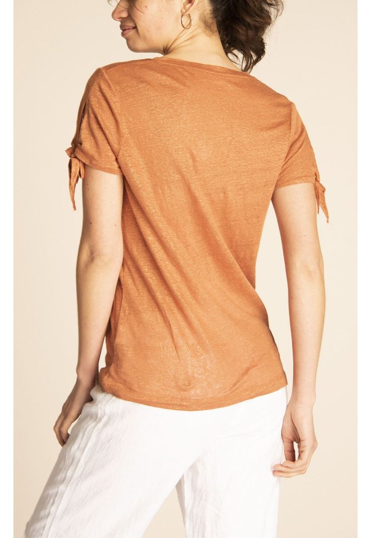 Polera Lino Orgánico Mujer Organic Café-4