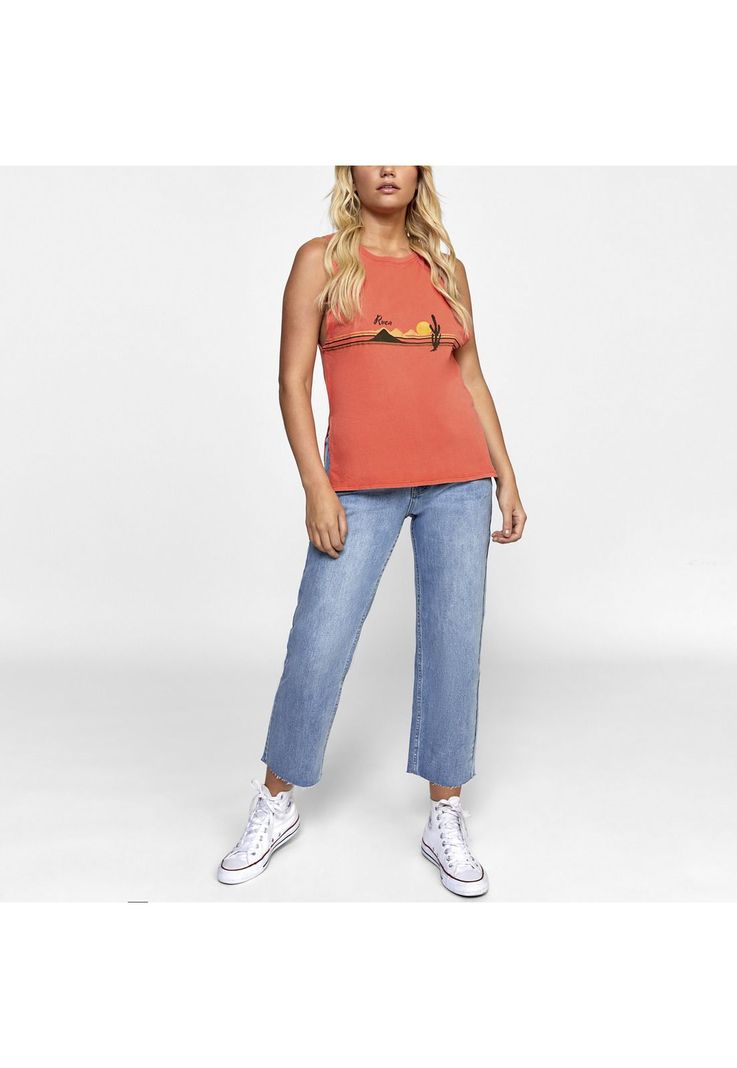 Polera Sin Manga Mujer Open Plains Tank Rojo-0