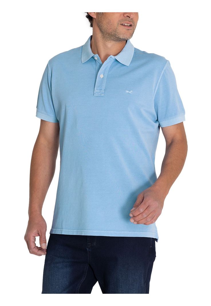 Polera Algodón Org Celeste Piquepro Hombre -6