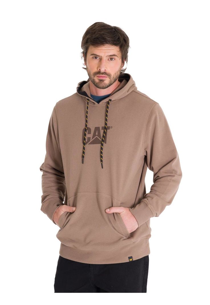 Polerón Premium Graphic Pullover Hombre Café Claro-1