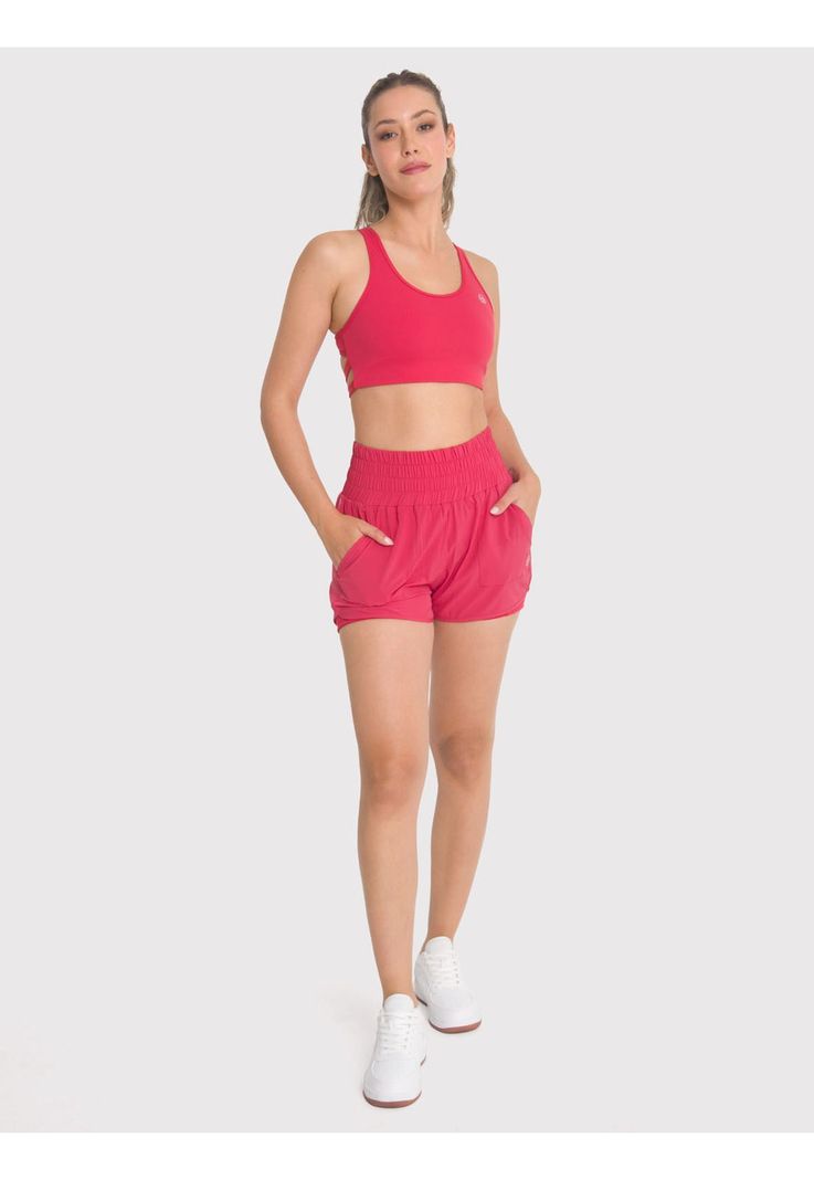 Short deportivo Mujer Pocket Rojo-4