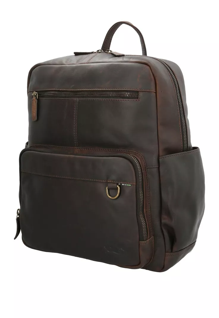 Mochila Cuero Unisex Crawford Back Chocolate-0