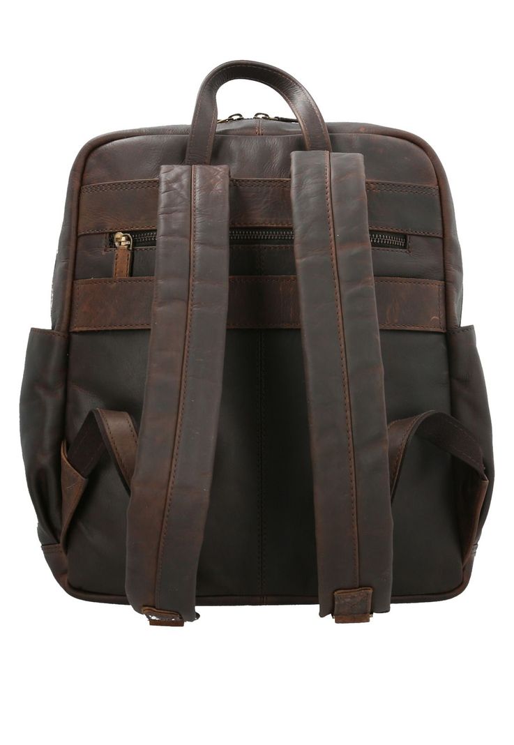 Mochila Cuero Unisex Crawford Back Chocolate-1
